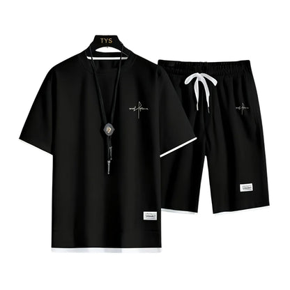 Herren Sommer-Set mit Print und T-Shirt & Shorts
