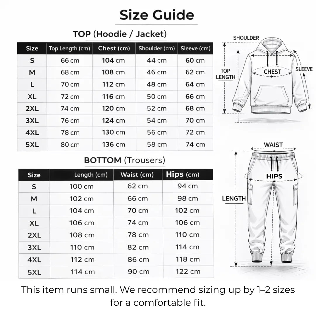 Waffelstruktur Herren-Set – Hoodie & Jogginghose